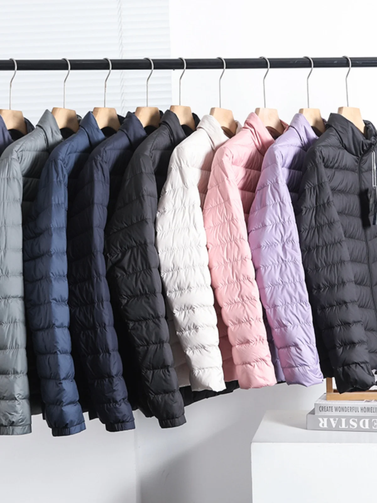 

Легкая теплая куртка-пуховик из ткани Aphen Lo Temperature Fabric с воротником-стойкой для пар, осенне-зимняя уличная одежда