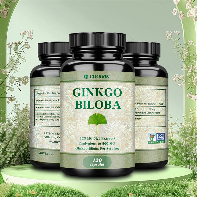 Ginkgo Biloba Capsules - Enhances Brain Function and Mental Alertness, Improves Focus and Attention, and Promotes Brain Health