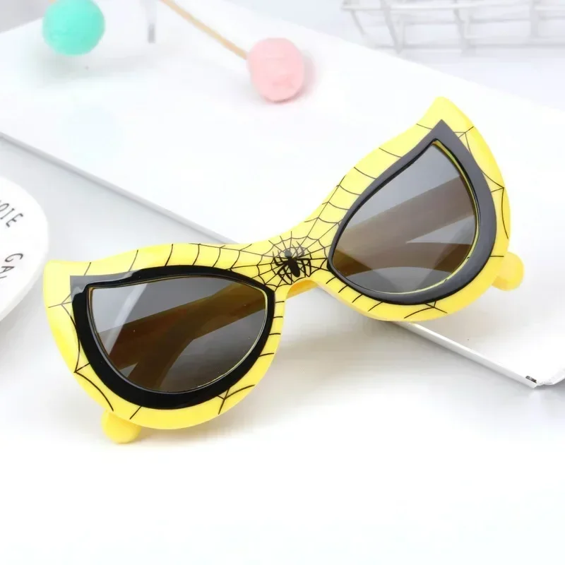 Kids Spider Sunglasses Boy Girl Cat Eye Flexible Sun Glasses UV400 Anti UVA UVB Sunshades Outdoor Goggles