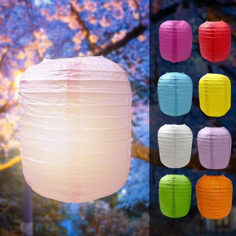 9 Pcs Japanese Style Paper Lantern Foldable Antique Hand-painted Lampshade Bar Restaurant School Party Decor Hanging Lantern