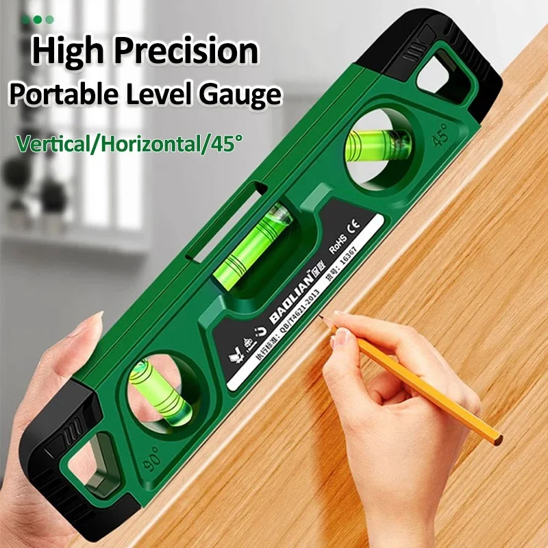 Magnetic Torpedo Level High-precision Portable Level Gauge Ruler Angle Gauge Finder Horizontal Vertical 45 Degree Leveler