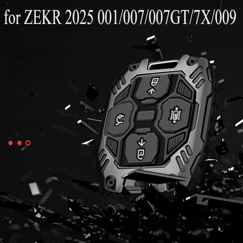 Key Fob Cover for ZEKR 2025 001/007/007GT/7X/009, Premium Zinc Alloy Case with Key Ring & NFC Card Slot