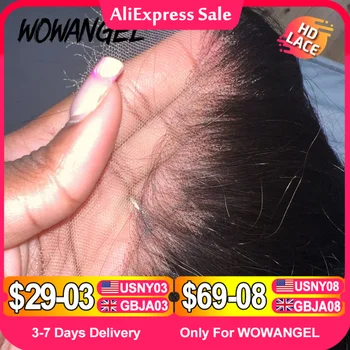 نجاح باهر الملاك 7X7 6X6 5X5 HD الدانتيل إغلاق أمامي شعر الإنسان مستقيم الشعر تذوب جلود قبل قطعها HD الدانتيل إغلاق فقط عذراء الشعر