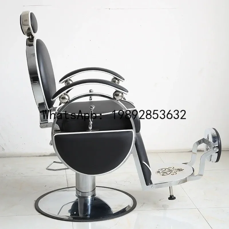 

F1 High-End Men's Barber Shop Chair Reclining Vintage Oil Head Shaving Large Chair Salon Special Lifting Haircut Chair