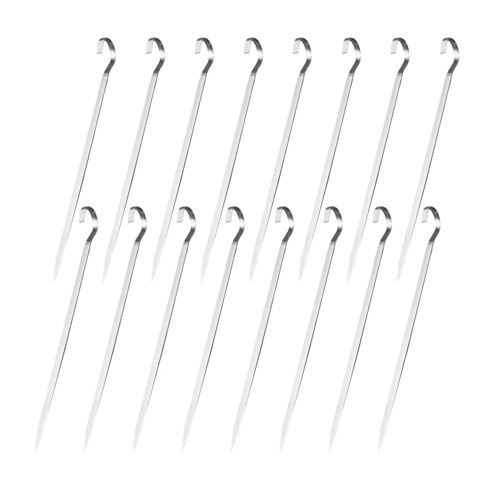

16Pcs Flat Stainless Steel Bbq Skewers Barbecue Sticks for Grilling Meat Vegetables Outdoor Metal Skewers Kabob Sticks