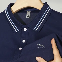 2024 New high-end men's Polo shirt, casual solid color slim fit, summer fashionable collar shirt