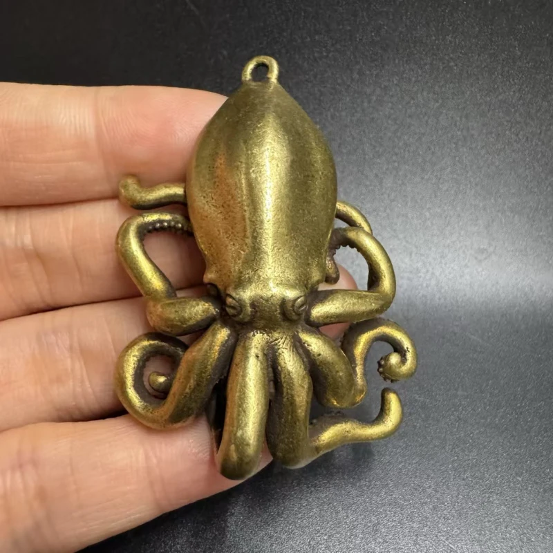 

Little Fairy/ Boutique Brass Octopus Desktop Ornaments Creative Metal Animal Sculpture Living Room Home Decoration Handicraft