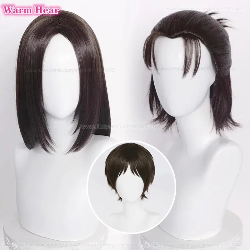 عالية الجودة Zeke Jaeger الاصطناعية 30 سنتيمتر الذهبي مركز الجزء تأثيري أنيمي شعر مستعار مقاومة للحرارة الشعر هالوين حزب الباروكات FB ؛ 78KD ، ؛ G