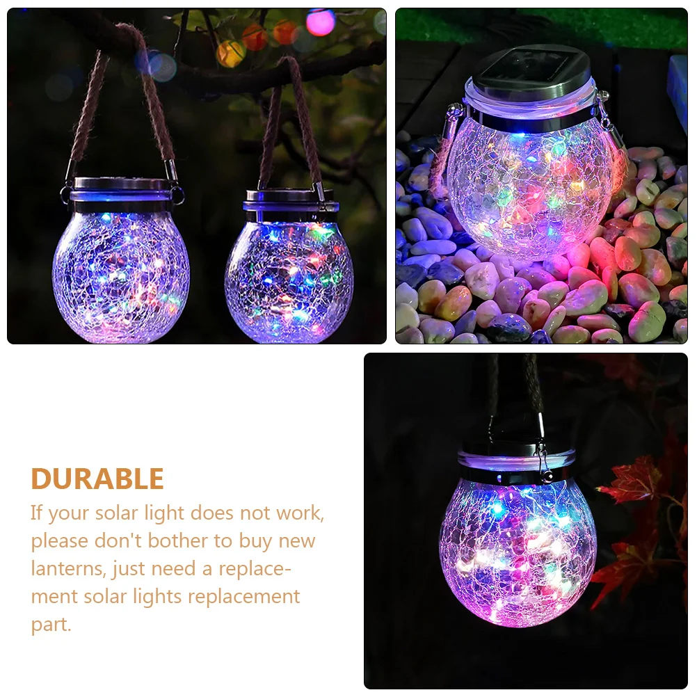 

2Pcs Solar Gazing Ball Light Covers Replacement Parts for Outdoor Lantern Jars Stainless Steel Energy Saving Water Resistant