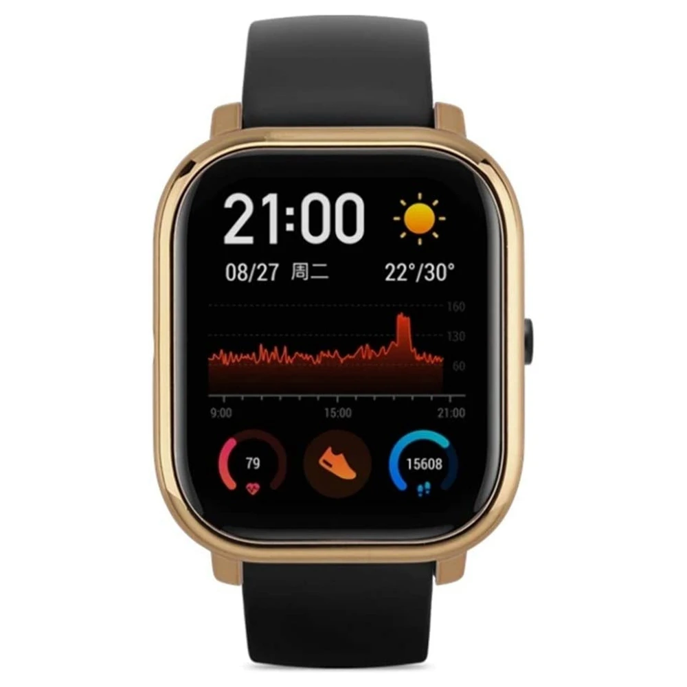 Compatible for Xiaomi Huami Amazfit GTS Case Smart Watch Protector Case Watch Protector Cover -Golden