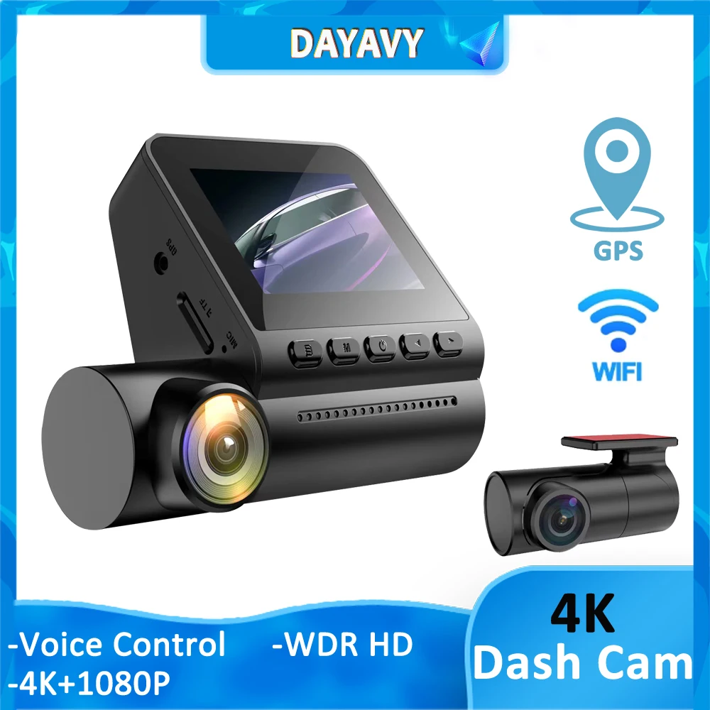 

DAYAVY A20 Dash Cam 4K GPS Wifi Front and Rear Camera for Cars Recorders 1080P Rear Car DVR 24H Parking Monitor Car Acessories