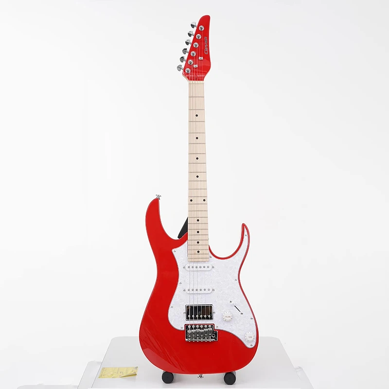 39 Inch 6 Strings 22 Frets Electric Guitar Body Maple Neck Electric Guitar Powder Particles HH Pickup Guitar Accessories