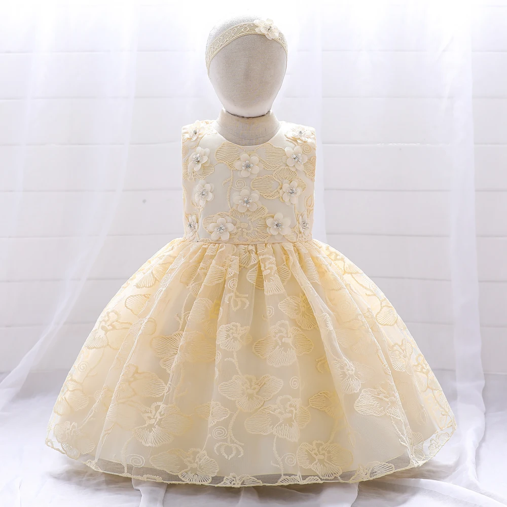 

Girls Party Dresses 3 Colors 1Y-5Y Birthday Dress Wedding Children Ball Gown Photograph Clothing Baby Vestidos