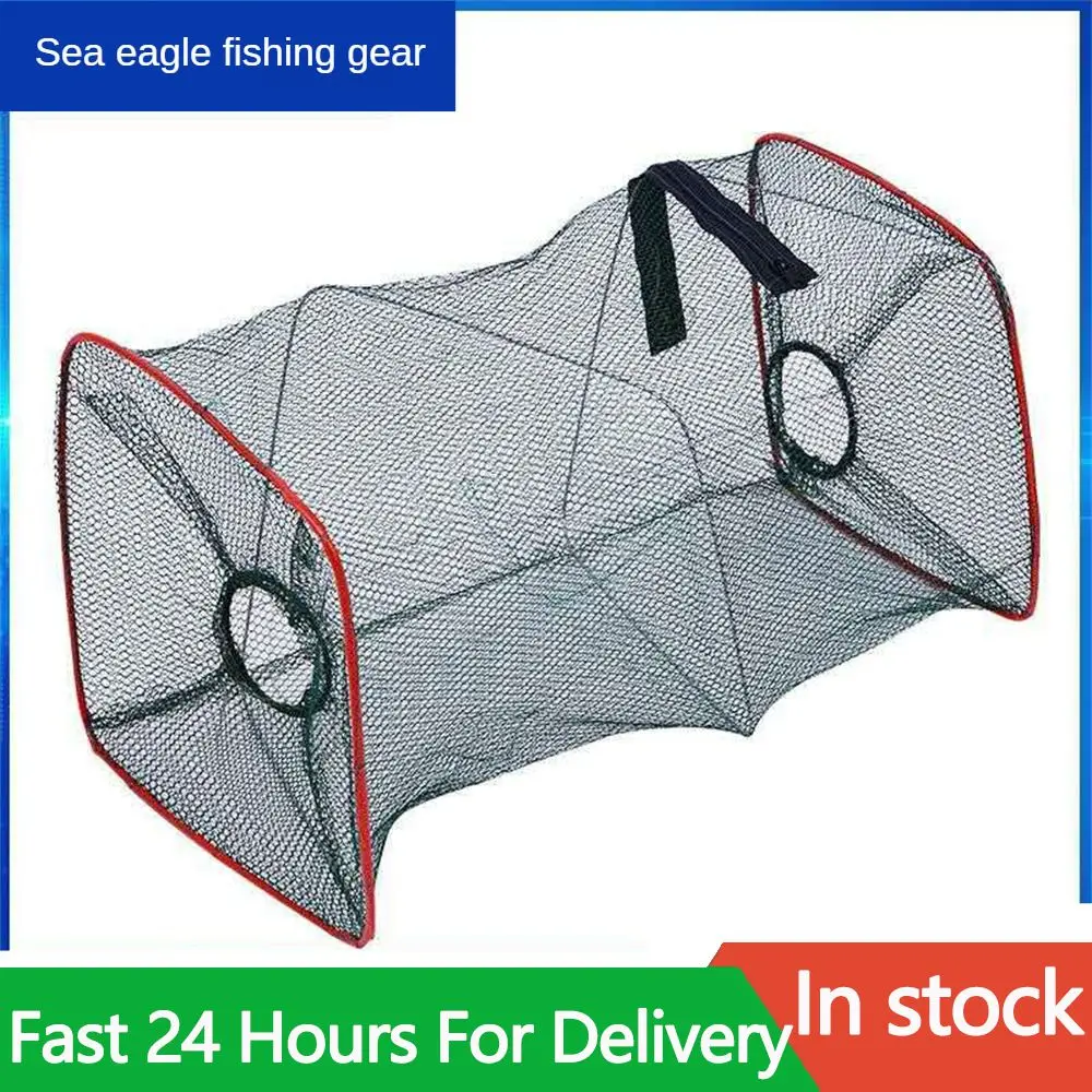 Shrimp Fish Trap Telescopic Folding Fishing Net Mesh Fishnet Cage with Feeder Creel Fordable Carpfishing Crayfish Catcher