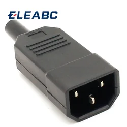 1pcs New Wholesale Price 10A 250V Black IEC C13 Male Plug Rewirable Power Connector 3 pin ac Socket