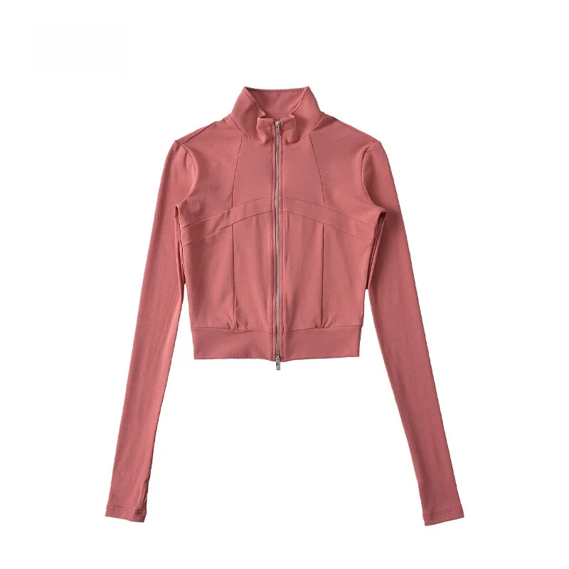 

Женская толстовка на молнии с длинным рукавом в стиле High Street, весенне-осенняя, модный дизайн, топ в стиле Spicy Girl, повседневная одежда