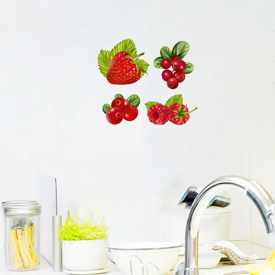Three Ratels CC77 Colorful Fruit Set Sticker Kitchen Refrigerator Restaurant Decoration Decal