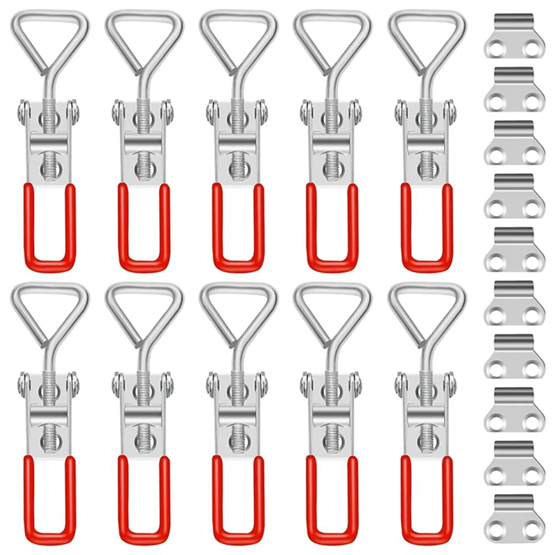 

10Pcs Toggle Latch Clamp, 304 Stainless Steel Pull Hasp Latches, Quick Release Hand Tool Toggle Clamp