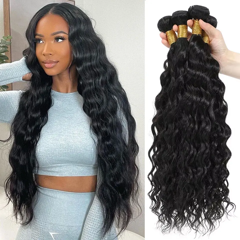 

Raw Indian Natural Wave Human Hair Bundles 1/3/4 Pcs 100% Virgin Human Hair Extensions Natural Wave Hair Double Wefts for Women