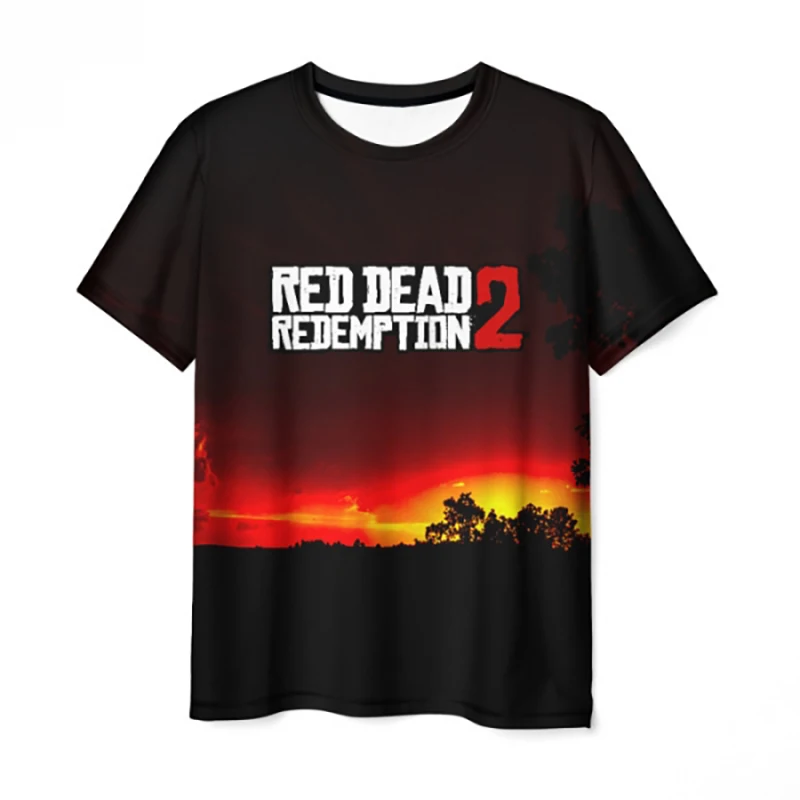 Red Dead Redemption 2 T-Shirts Game 3D Print Streetwear Men Women Fashion Oversized Short Sleeve T Shirt Kids Tees Tops Clothing