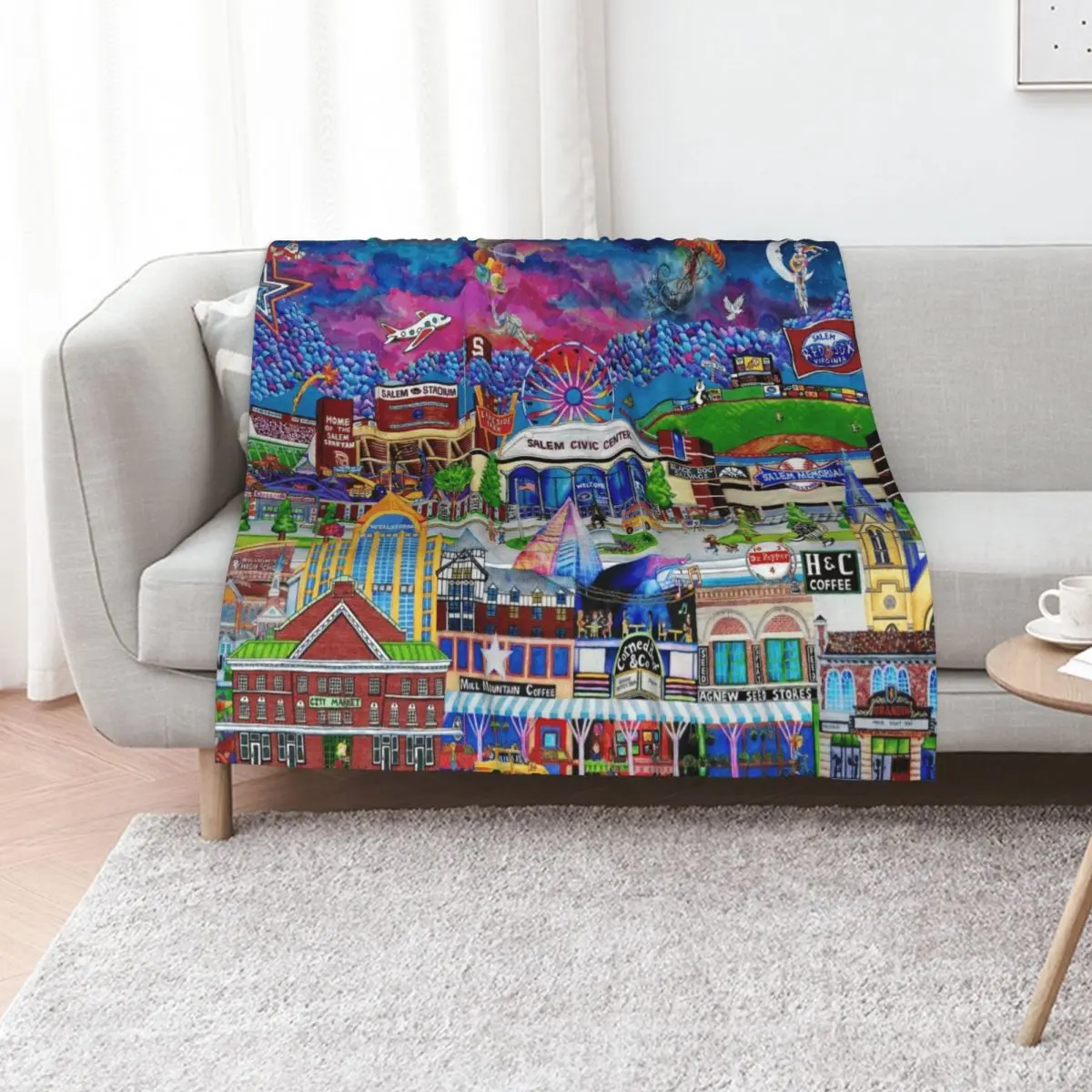 Brook Art Roanoke Virginia Digital Collage 2020 Throw Blanket Decoratives Soft Big Plaid for sofa Luxury Thicken Blankets