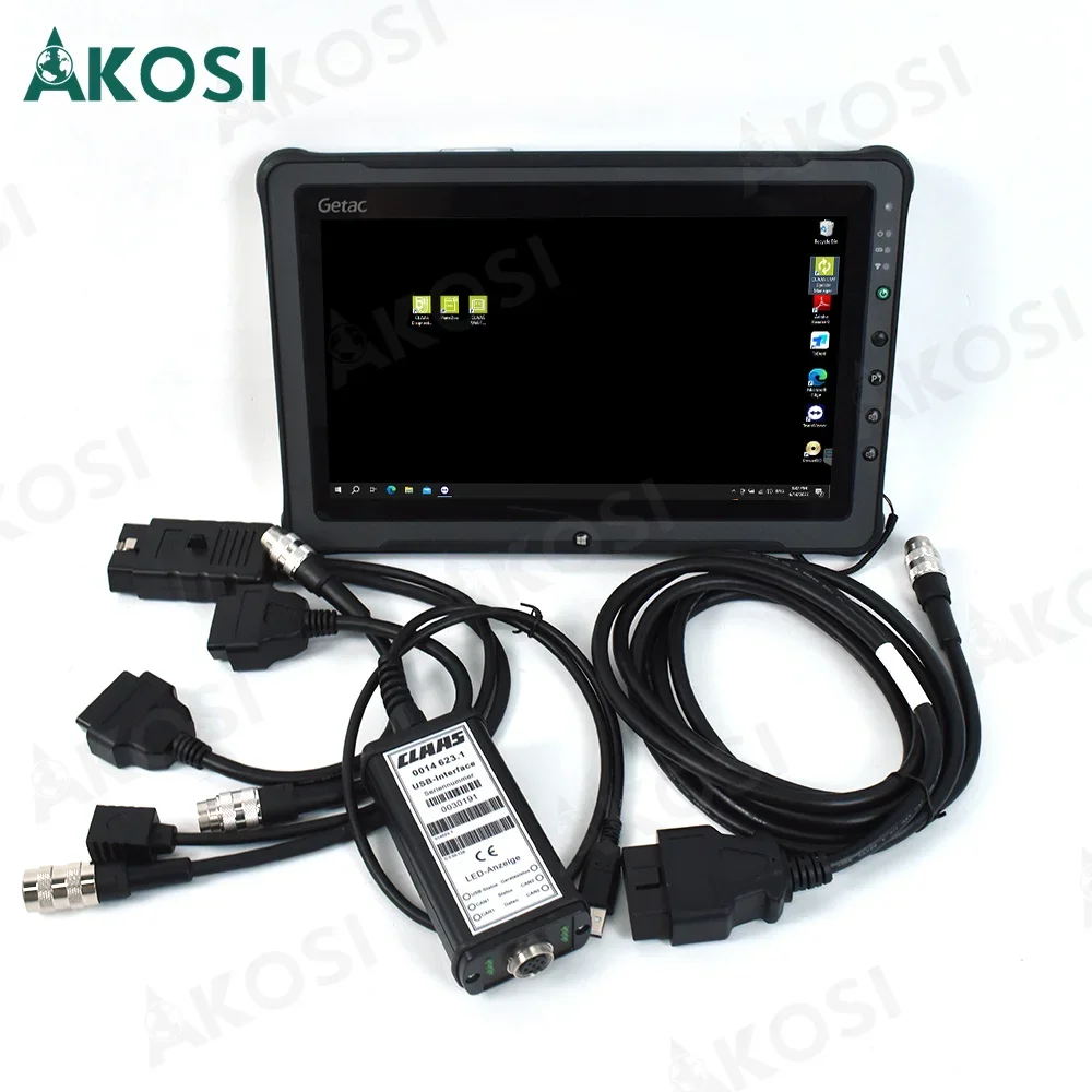 Getac F110 Tablet+For Claas simulator p/n14204140 cable For CLAAS DIAGNOSTIC KIT (CANUSB) MetaDiag