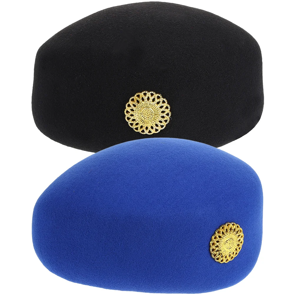 

Hat Stewardess Men Hats Cosplay Accessory Airplane Blue Pillbox Cap Women's & Caps