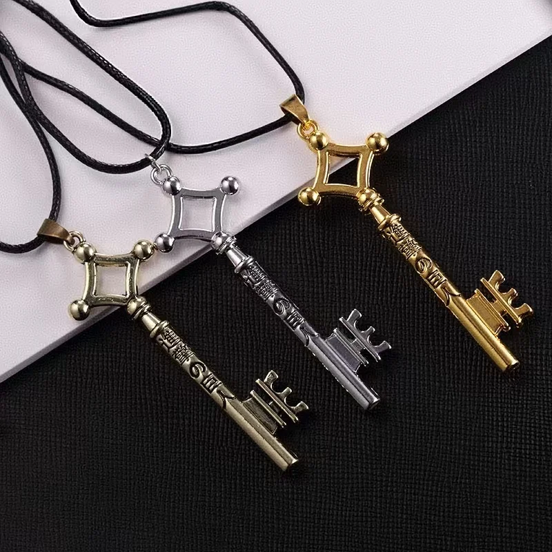 Hot Sale Attack On Titan Necklace Eren Key Shingeki No Kyojin Pendant Fashion Vintage Retro Anime Jewelry For Men Cosplay