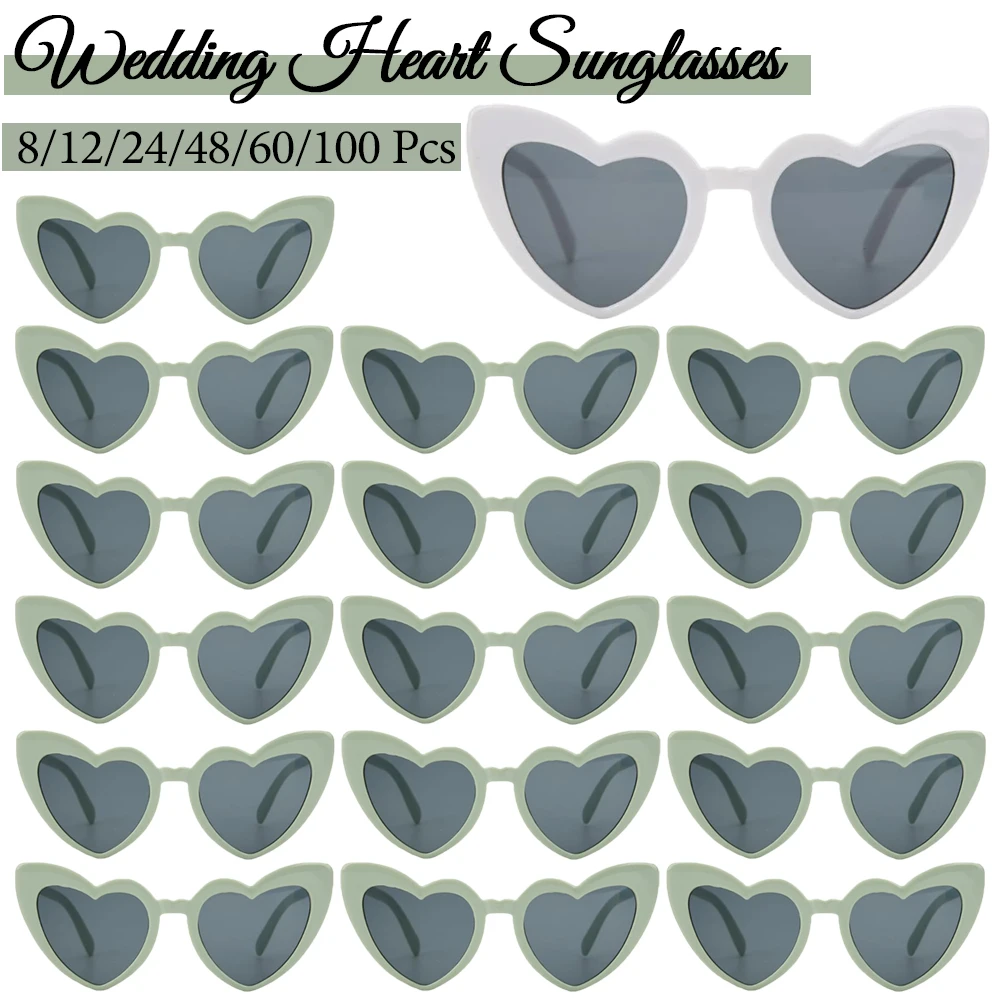 

8-100 Pcs Wedding Heart Sunglasses Wedding Gifts for Guests Hen Party Favors Bride Wedding Souvenirs Bridesmaid Heart Glasses