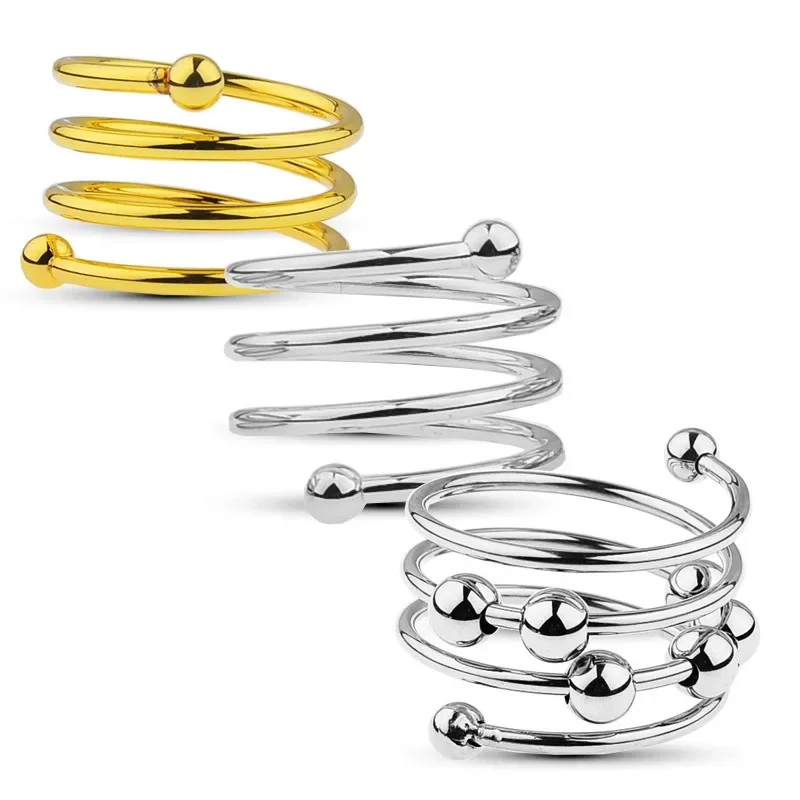 Dildo Ring Beads Sliding Cock Cage Stainless Steel Penis Bondage Sexy Accessories Adult Man Penetration Tools Dick Ejaculation