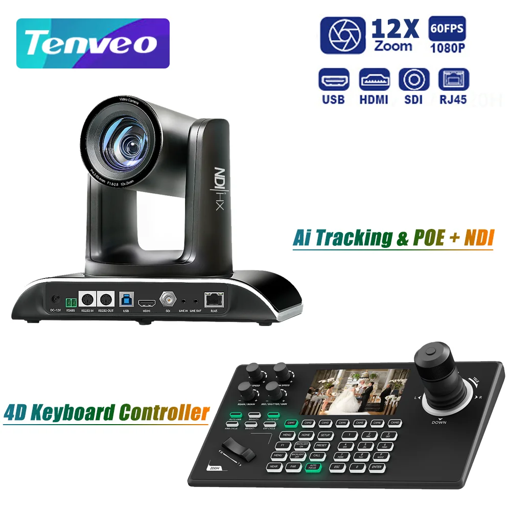 

Factory Supply 1080P Conference Camera System POE IP PTZ Camera Controller Professional Network for Church Worship Events Use