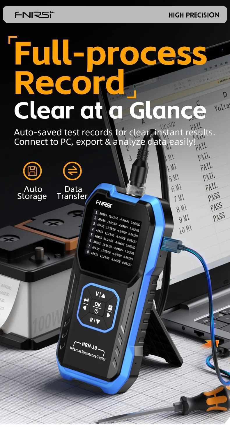 FNIRSI HRM-10 18650 Batteriespannungs-Innenwiderstandstester Hochpräziser Trithium-Lithium-Eisenphosphat-Batterietester – Detail 9