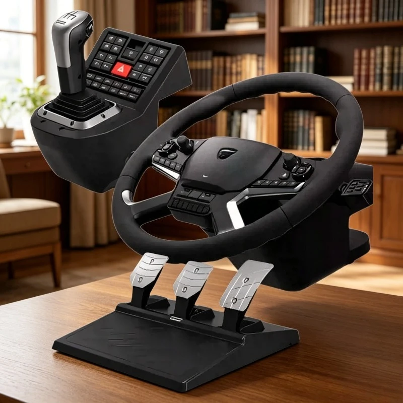 Truck Simulator Steering Wheel Controller Kit PC Gaming Force Feedback Driving Simulator