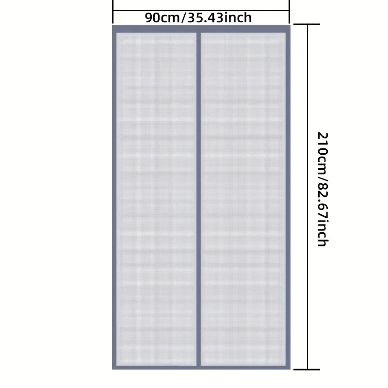 Summer grey fiberglass mosquito net buckle storage breathable mesh door without drilling, cat and dog scratching required