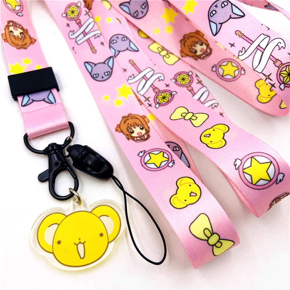 Anime Cardcaptor Sakura Neck Strap Lanyards Keychain Badge Holder ID Credit Card Pass Hang Rope Lanyard for Keys Accessories