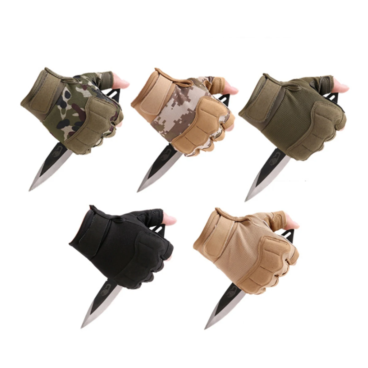 

Cut Resistant Gloves Tactical Fingerless Men Biking Man Bicycle Riding Half Field