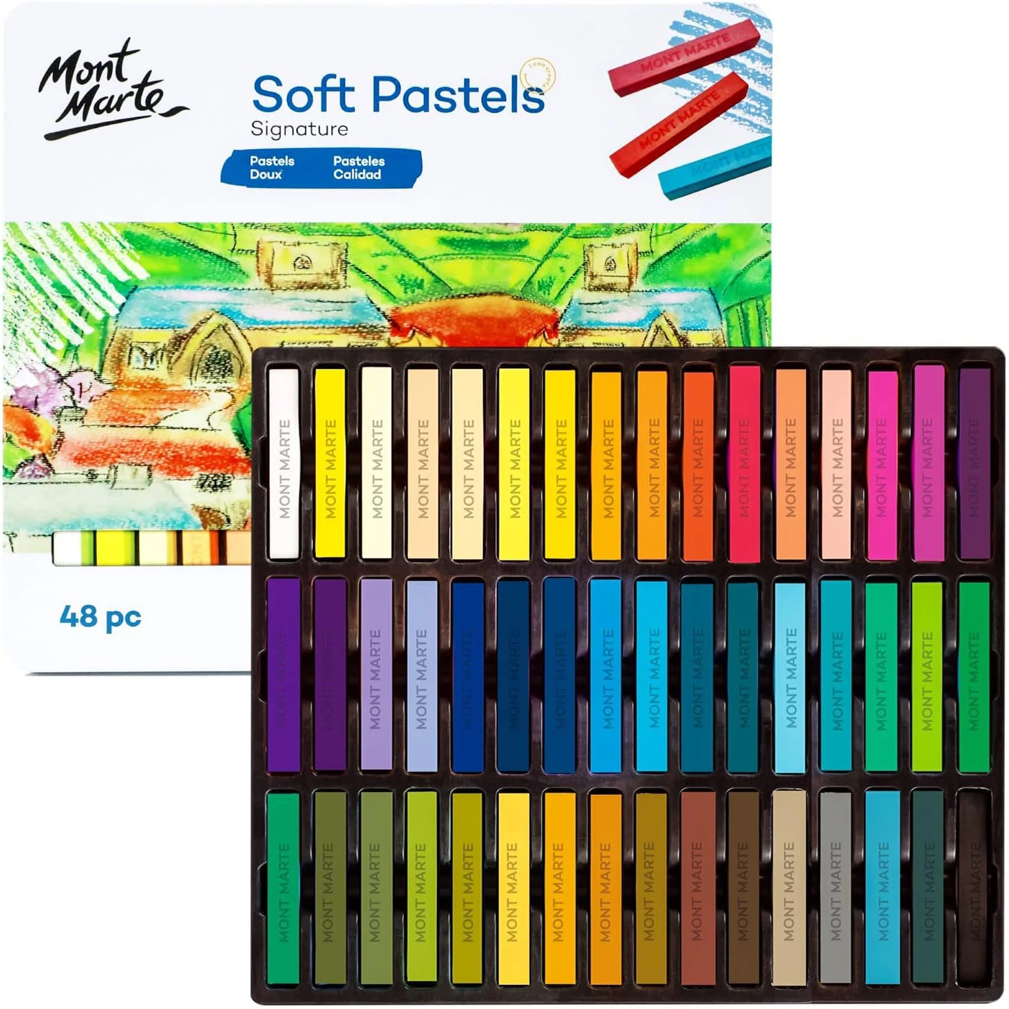 Beroep Zachte Pastels In Blikken Doos Handtekening 24/48 Kleuren/Set Levendige Pastelstokjes Ideaal Voor Kunst, Ambacht, Kleuren En Schetsen