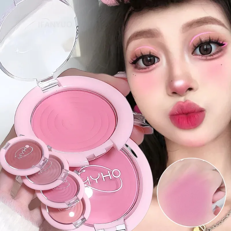 Rubor monocromático para contorno de cara, sombra para mejillas, colorete mate, vitalidad, pigmento Natural para chica, manchas, enfoque suave, maquillaje para esculpir la cara