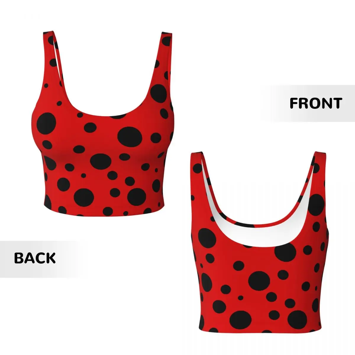Sports Bra for Women Ladybug Print Yoga Tank Top,Sports Vest with Performance Stretch and Quick Dry Fabric