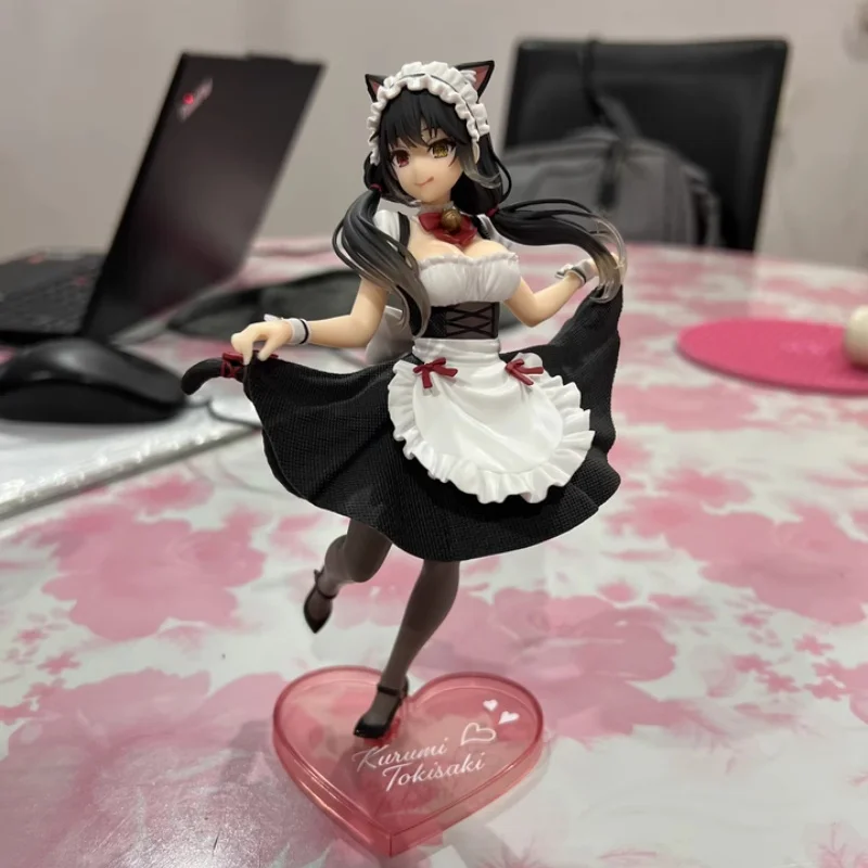 Em estoque Data Coreful original A Live V Tokisaki Kurumi (Nekomimi Maid Ver. ) Presente de brinquedos colecionáveis modelo de figura de ação de 18 cm