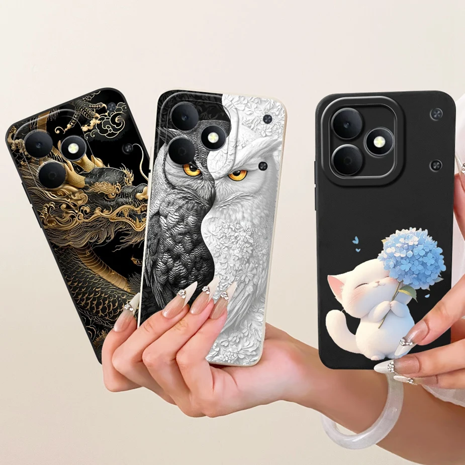 Funda para Realme Note 80 RMX5388, diseño de búho y dragón, cubierta pintada, funda de TPU suave para teléfono Realme Note 80 Note80 4G, funda trasera, fundas
