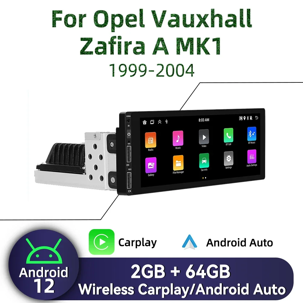 1 Din Android Radio for Opel Vauxhall Zafira A MK1 1999-2004 Carplay Autoradio Android Auto Stereo Car Multimedia Head Unit GPS