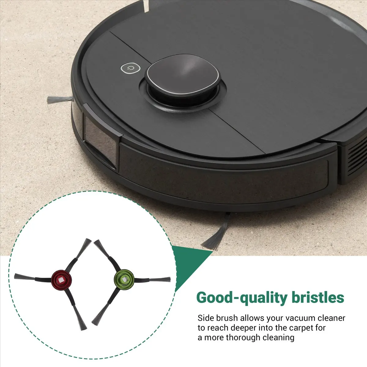 ABUB 16PCS Side Brush for ECOVAC DEEBOT OZMO T9 T9 AIVI /T8 MAX T8 POWER T8 AIVI /N8 PRO Robot Vacuum Cleaner Accessories