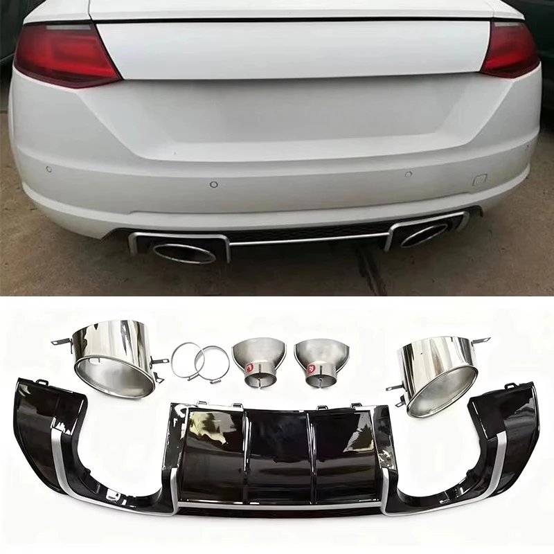 

Stlf Car Modified Body Kit Normal Version Rear Bumper Diffuser With Tailpipe For TT TTS To TTRS Style 2015-2019