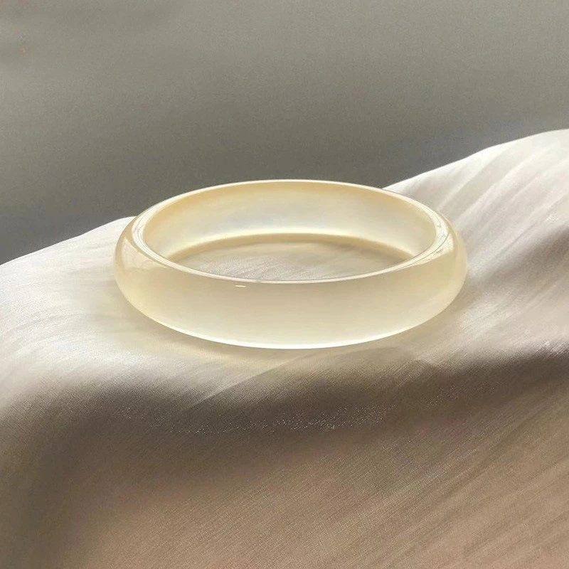 

Champagne Gold Bracelet High Ice Women's White Moonlight Jade Bracelet