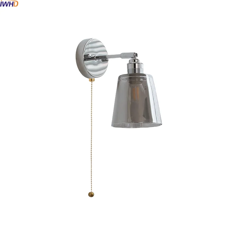 

IWHD Iron Glass LED Wall Light Fixture Bathroom Bedroom Up Down Rotate Interior For Home Lighting Stair Light Lampara Pared