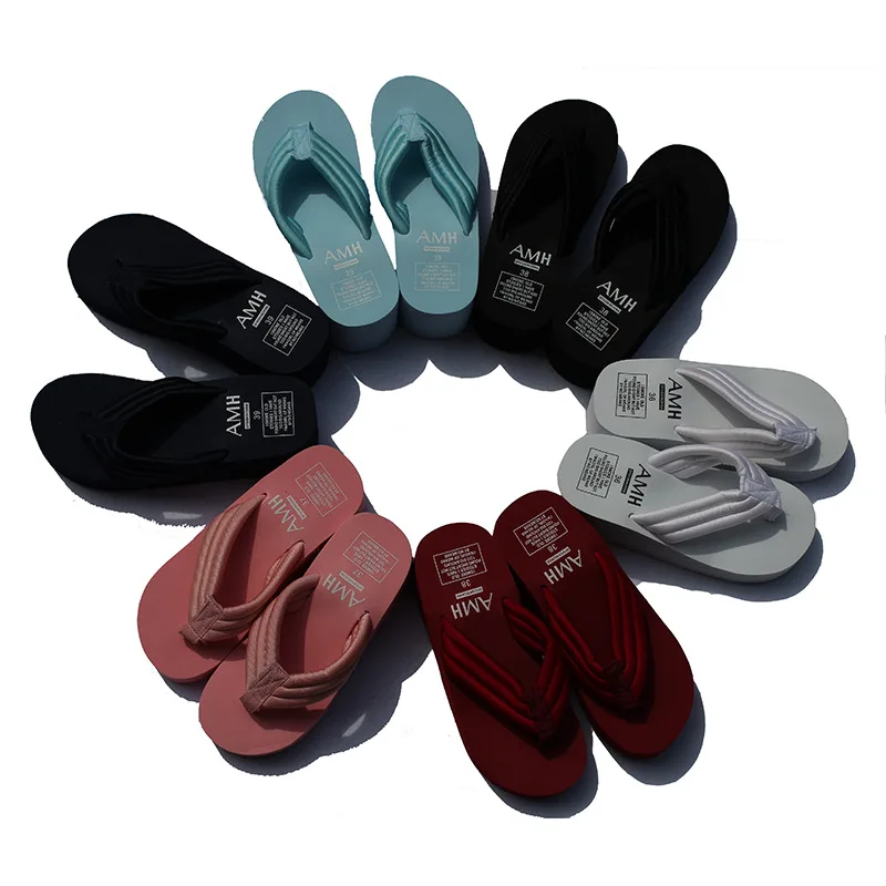 Women Slippers Casual New Bohemia Floral Beach Sandals Wedge Platform Thongs Slippers Flip Flops Flip Flop Female Shoes