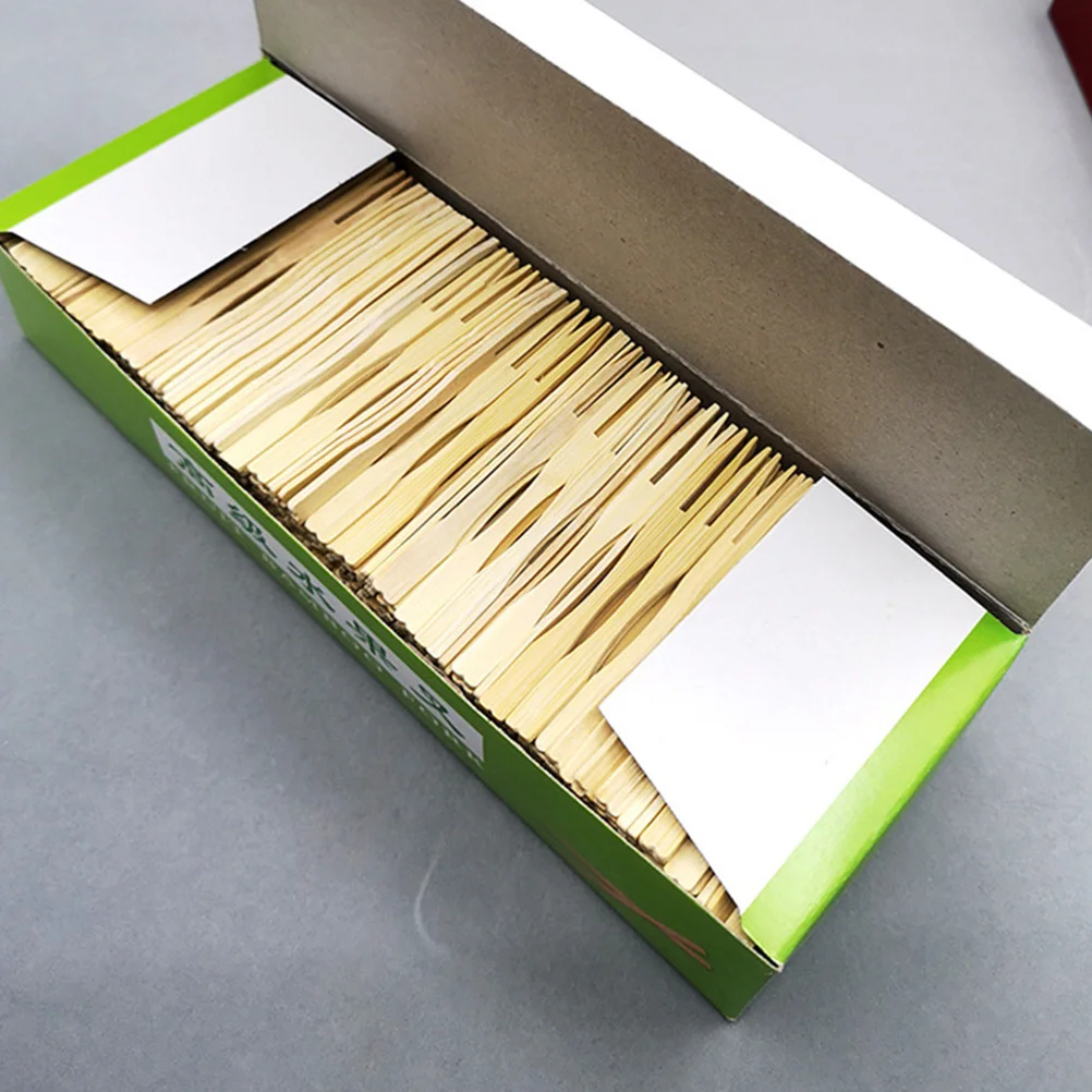 

100pcs Bamboo Fruit Forks Biodegradable Single Pack For Dessert Cake Salad Snacks Food Picks Party Tableware Two Prongs Home