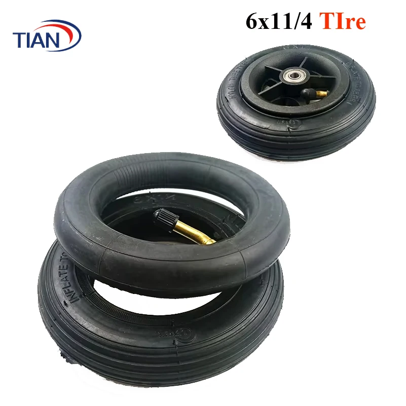 6 Inch 6x1 1/4 Inner Tube Outer Tyre Wheel for Wheelchair Pneumatic Gas Mini Electric Scooter Accessory 6*1 1/4 Inflation Tire