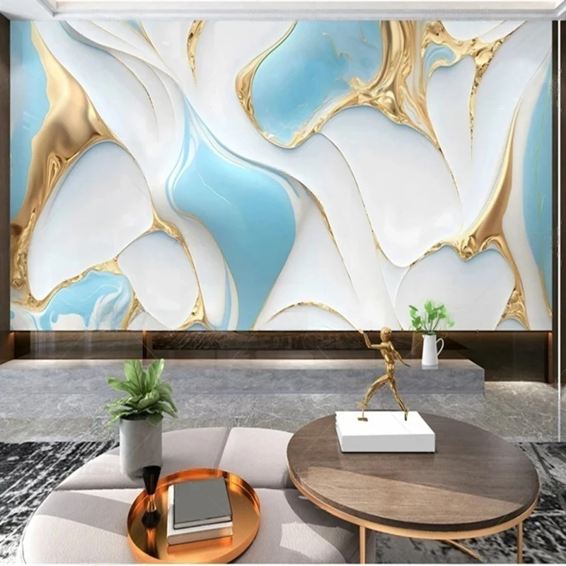 

MU8662 Wallpaper Modern Marble Textures for TV Sofa Background Wall Murals 3D Wall Coverings for Living Room Interior Design
